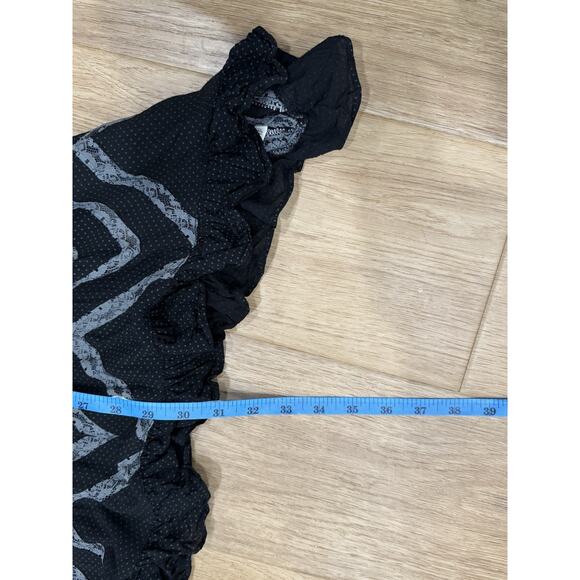 Intimately Free People Voile Lace Trapeze Slip Dress Black Gray Small - Picture 8 of 8